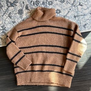 Beautiful camel and black stripe sweater turtleneck never worn